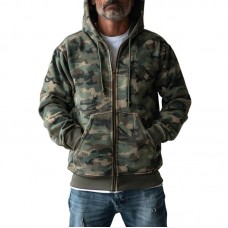 Men's Camouflage Print Hooded Sweatshirt Jacket 73821512Y