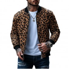 Men's Basics Leopard Print Bomber Jacket 93635399Y